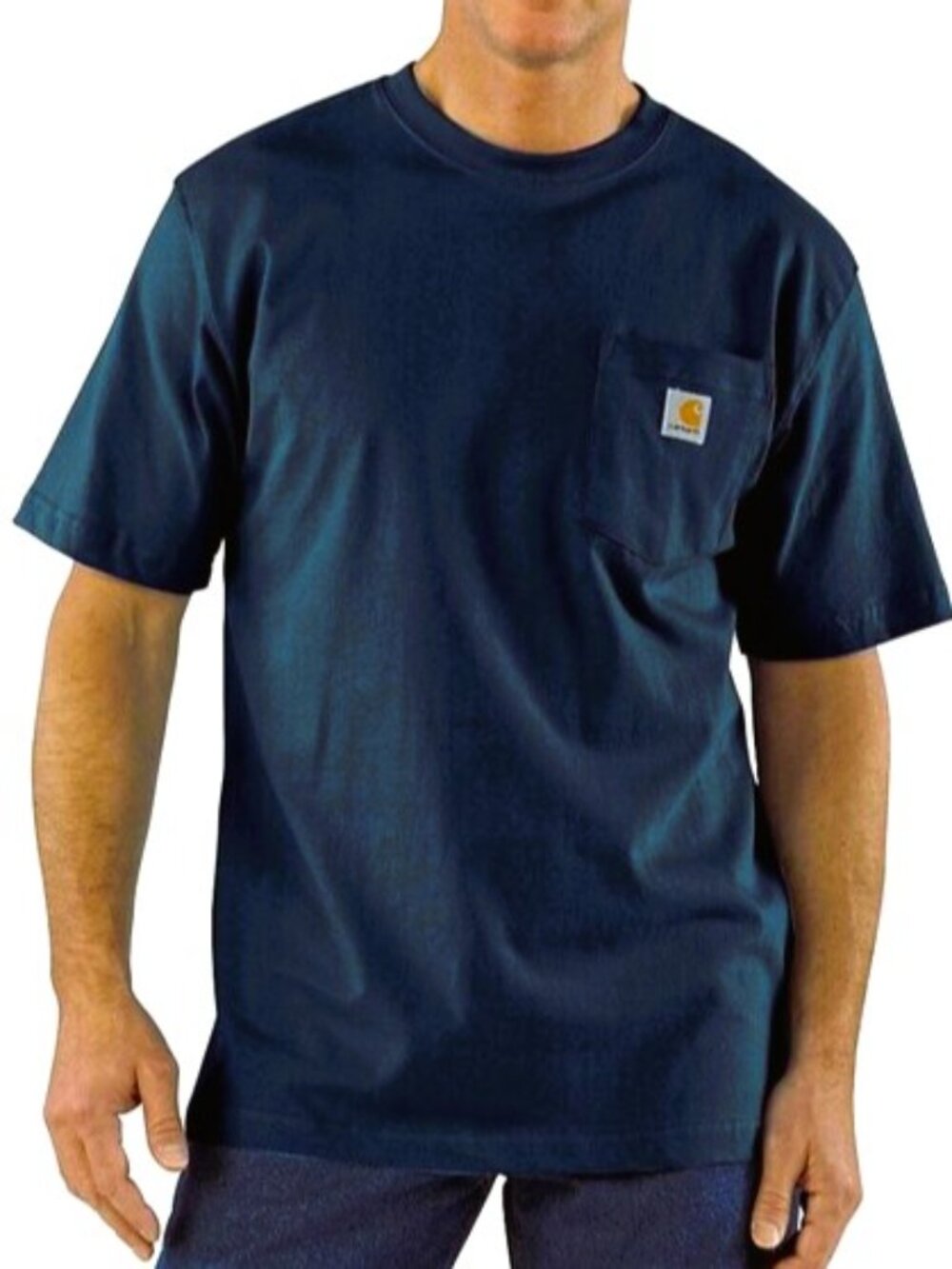 CARHARTT Loose Fit Mens K87 Blue Short Sleeve T Shirt Mens XL Tall